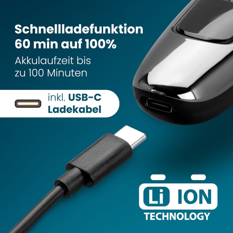 CLATRONIC haar- en baardtrimmer HSM/R 3827, 2-in-1, lithium-ion accu, 100 min looptijd